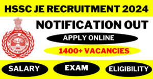 HSSC JE Recruitment 2024