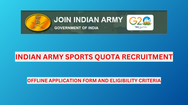 Indian Army Sports Quota Recruitment 2024