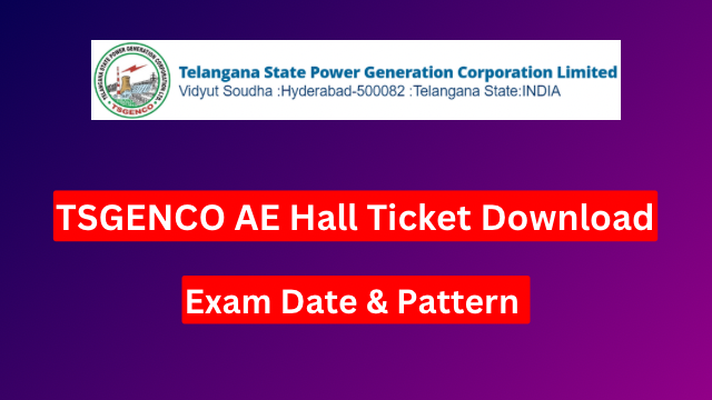 TSGENCO AE Hall Ticket 2024 Out