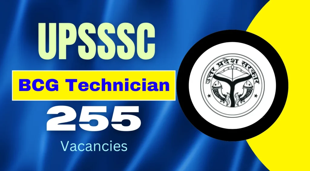 UPSSSC BCG Technician Recruitment 2024