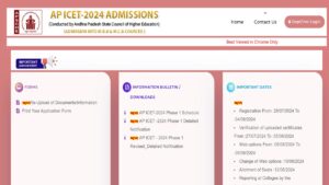 AP ICET Counselling 2024 Phase 1 Web