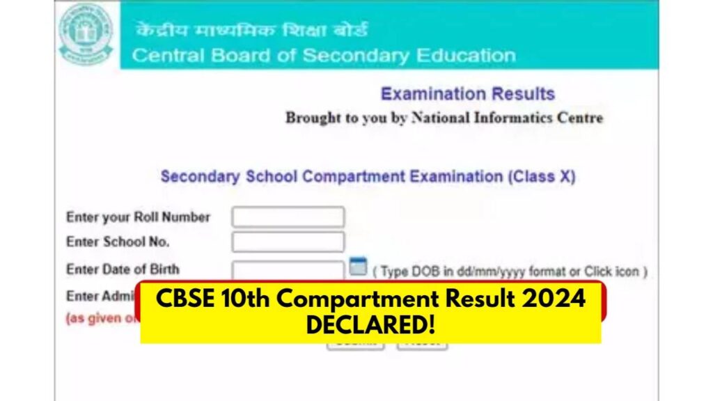 CBSE 10th Compartment Result 2024