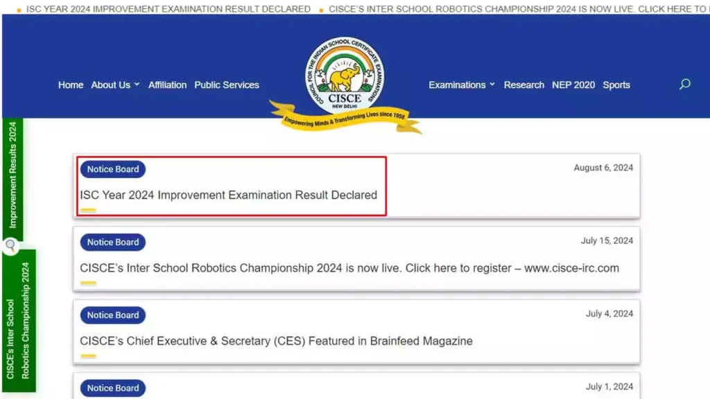 CISCE ISC Improvement Result 2024