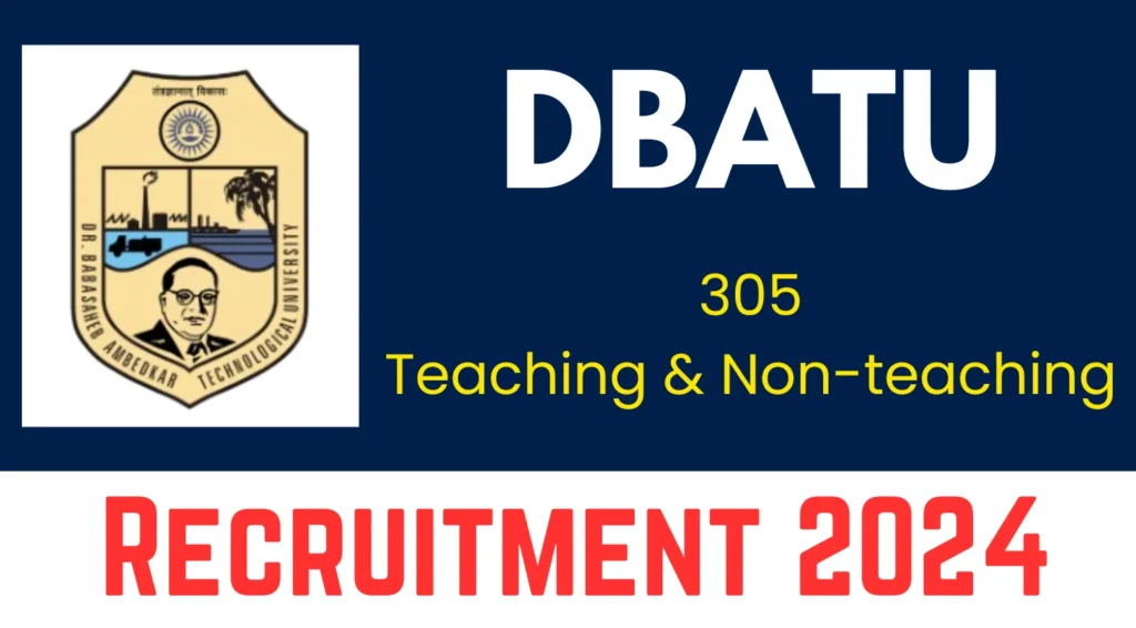 DBATU Recruitment 2024