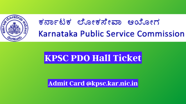 KPSC PDO Hall Ticket 2024