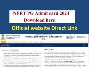 NEET PG Admit Card 2024