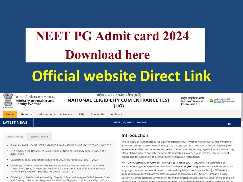 NEET PG Admit Card 2024