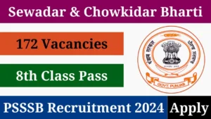 PSSSB Sewadar Chowkidar Recruitment 2024